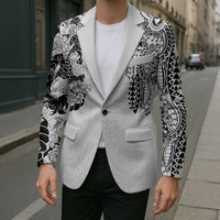 Japanese Irezumi and Hawaiian Polynesian Art Tattoo Blazer White Color LT03 - Polynesian Pride