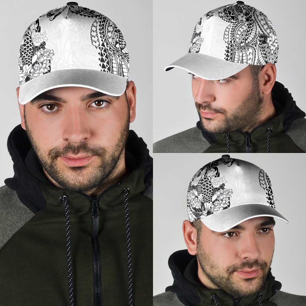 Japanese Irezumi and Hawaiian Polynesian Art Tattoo Classic Cap White Color - Polynesian Pride