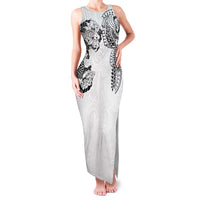 Japanese Irezumi and Hawaiian Polynesian Art Tattoo Family Matching Tank Maxi Dress and Hawaiian Shirt White Color LT03 Mom's Dress White - Polynesian Pride