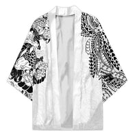 Japanese Irezumi and Hawaiian Polynesian Art Tattoo Kimono White Color LT03 Unisex White - Polynesian Pride