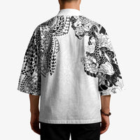 Japanese Irezumi and Hawaiian Polynesian Art Tattoo Kimono White Color LT03 - Polynesian Pride