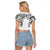 Japanese Irezumi and Hawaiian Polynesian Art Tattoo Raglan Cropped T Shirt White Color - Polynesian Pride