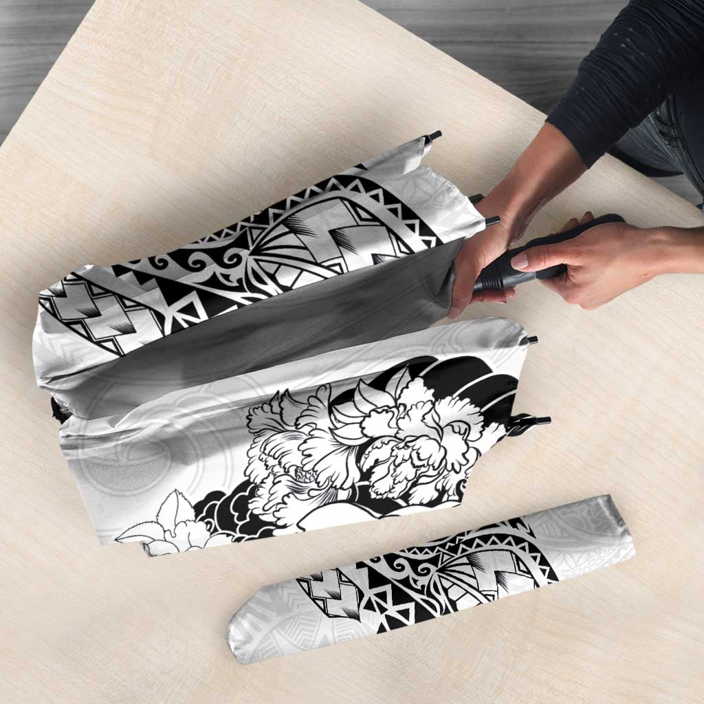 Japanese Irezumi and Hawaiian Polynesian Art Tattoo Umbrella White Color - Polynesian Pride