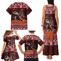 Hawaii KaUla Wena Volcano Turtle Family Matching Tank Maxi Dress and Hawaiian Shirt Lava and Tropical Plants Tribal Pattern LT03 - Polynesian Pride