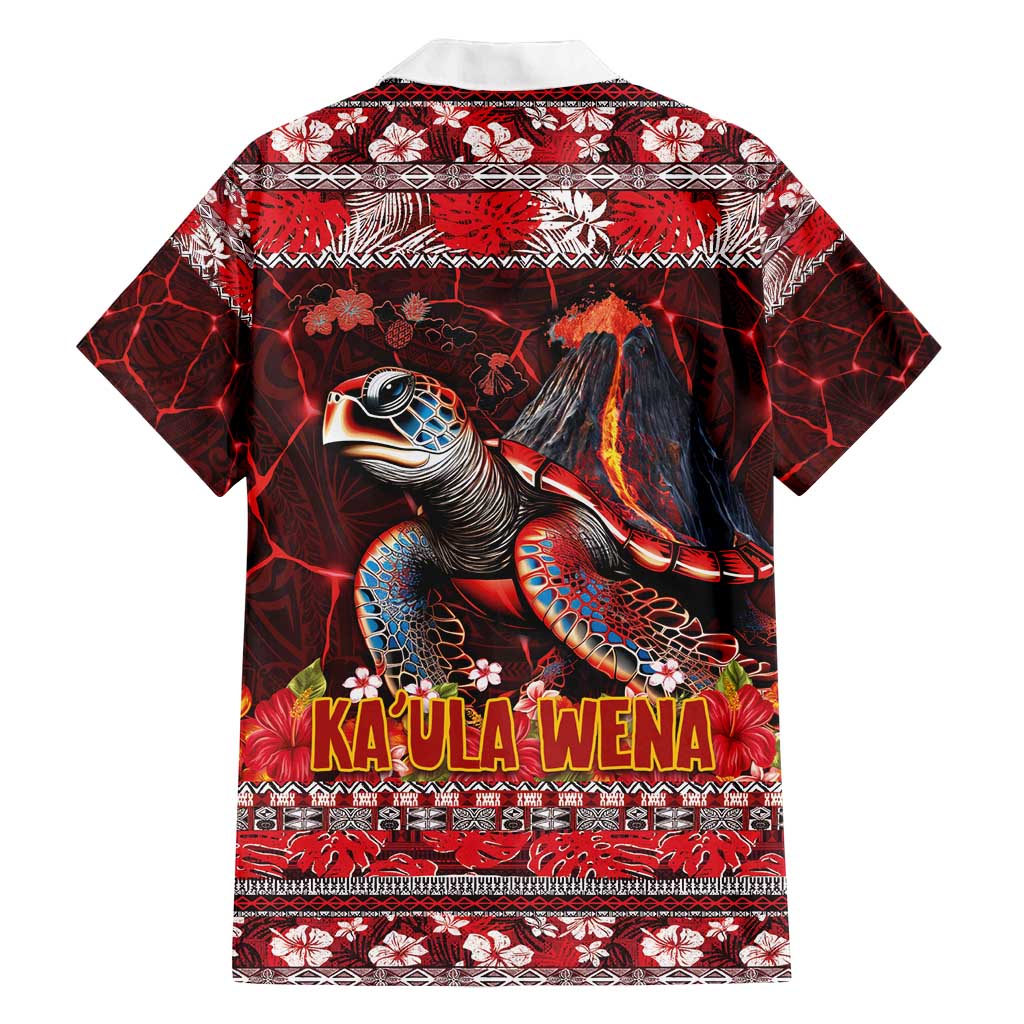 Hawaii KaUla Wena Volcano Turtle Family Matching Tank Maxi Dress and Hawaiian Shirt Lava and Tropical Plants Tribal Pattern LT03 - Polynesian Pride