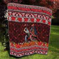 Hawaii KaʻUla Wena Volcano Turtle Quilt Lava and Tropical Plants Tribal Pattern