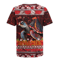 Hawaii KaʻUla Wena Volcano Turtle Rugby Jersey Lava and Tropical Plants Tribal Pattern