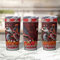Hawaii KaUla Wena Volcano Turtle Tumbler Cup Lava and Tropical Plants Tribal Pattern LT03 - Polynesian Pride
