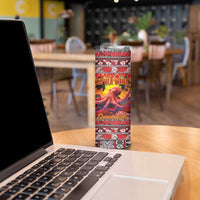 Hawaii KaʻUla Wena Octopus Skinny Tumbler Oceanic Red with Corals and Tropical On Sunset Landscape