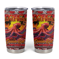 Hawaii KaUla Wena Octopus Tumbler Cup Oceanic Red with Corals and Tropical On Sunset Landscape LT03 Red - Polynesian Pride