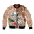 Northern Mariana Islands Hafa Adai Latte Stone Bomber Jacket Peach Fuzz Color LT03 Unisex Peach Fuzz Color - Polynesian Pride