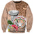Northern Mariana Islands Hafa Adai Latte Stone Sweatshirt Peach Fuzz Color LT03 Unisex Peach Fuzz Color - Polynesian Pride