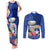 Northern Mariana Islands Hafa Adai Latte Stone Couples Matching Tank Maxi Dress and Long Sleeve Button Shirt Blue Color LT03 Blue - Polynesian Pride