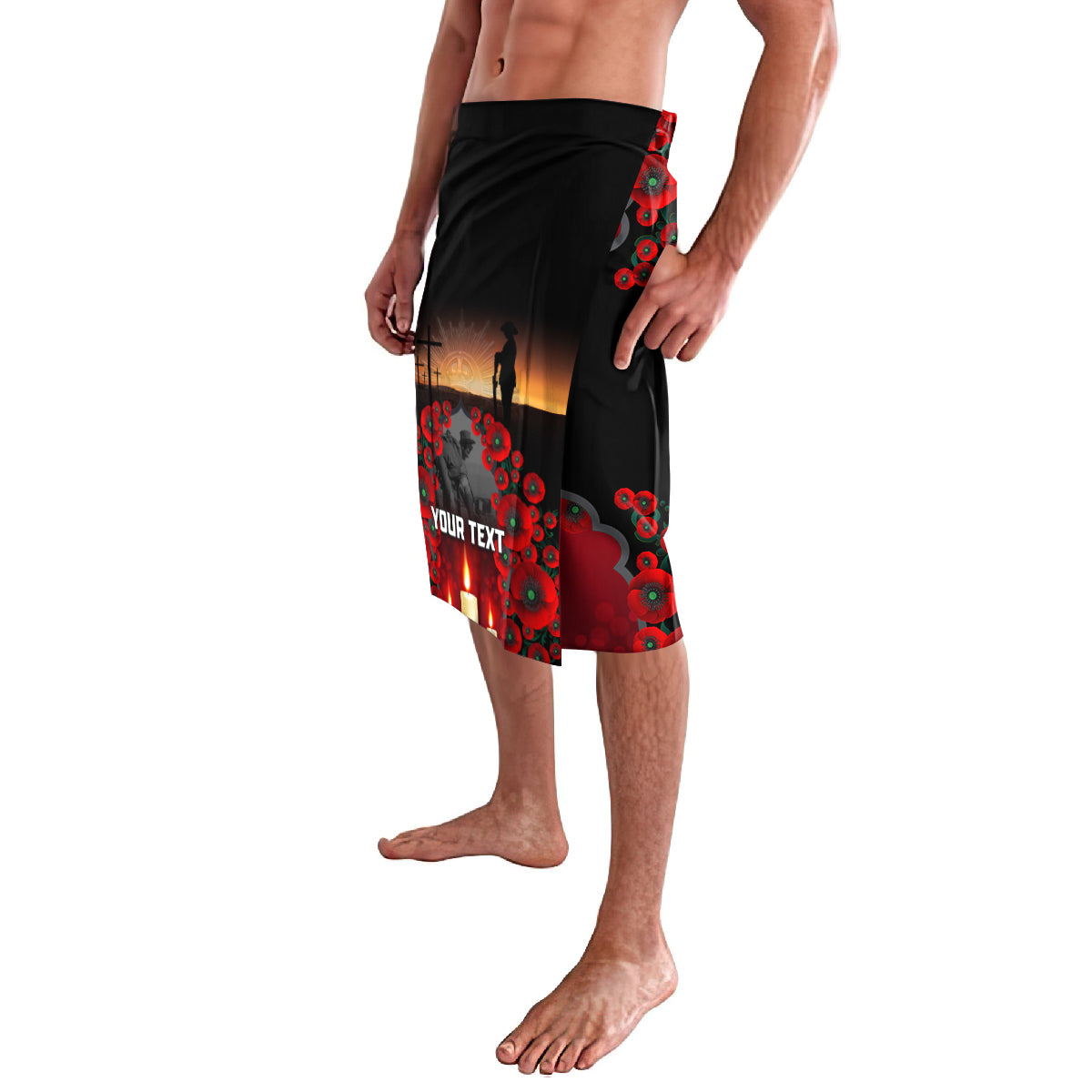 Custom New Zealand and Australia ANZAC Day Lavalava Gallipoli and Canlelight Lest We Forget LT03 - Polynesian Pride