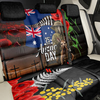 New Zealand and Australia ANZAC Day Back Car Seat Cover National Flag mix Kiwi Bird and Kangaroo Soldier Style LT03 - Polynesian Pride