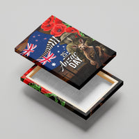 New Zealand and Australia ANZAC Day Canvas Wall Art National Flag mix Kiwi Bird and Kangaroo Soldier Style LT03 - Polynesian Pride