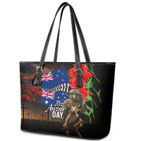 New Zealand and Australia ANZAC Day Leather Tote Bag National Flag mix Kiwi Bird and Kangaroo Soldier Style LT03 - Polynesian Pride