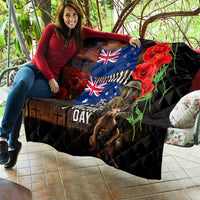 New Zealand and Australia ANZAC Day Quilt National Flag mix Kiwi Bird and Kangaroo Soldier Style LT03 - Polynesian Pride