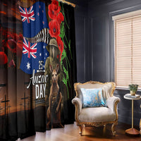 New Zealand and Australia ANZAC Day Window Curtain National Flag mix Kiwi Bird and Kangaroo Soldier Style LT03 - Polynesian Pride