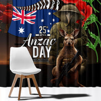 New Zealand and Australia ANZAC Day Window Curtain National Flag mix Kiwi Bird and Kangaroo Soldier Style LT03 - Polynesian Pride