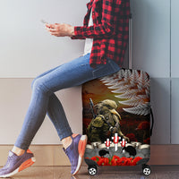 New Zealand ANZAC Day Luggage Cover The Ode of Remembrance and Silver Fern
