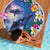 Hawaiian Lei Day Plumeria Humpback Whales Beach Blanket Polynesian Art Vibrant Starry Nebula Style