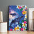 Hawaiian Lei Day Plumeria Humpback Whales Canvas Wall Art Polynesian Art Vibrant Starry Nebula Style