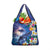 Hawaiian Lei Day Plumeria Humpback Whales Grocery Bag Polynesian Art Vibrant Starry Nebula Style