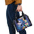 Hawaiian Lei Day Plumeria Humpback Whales Shoulder Handbag Polynesian Art Vibrant Starry Nebula Style