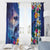 Hawaiian Lei Day Plumeria Humpback Whales Window Curtain Polynesian Art Vibrant Starry Nebula Style