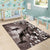Hawaiian Lei Day Plumeria Humpback Whales Area Rug Polynesian Art Vibrant Starry Nebula Grayscale Style