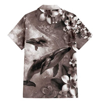 Hawaiian Lei Day Plumeria Humpback Whales Family Matching Mermaid Dress and Hawaiian Shirt Polynesian Art Vibrant Starry Nebula Grayscale Style LT03 - Polynesian Pride