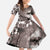Hawaiian Lei Day Plumeria Humpback Whales Family Matching Off The Shoulder Long Sleeve Dress and Hawaiian Shirt Polynesian Art Vibrant Starry Nebula Grayscale Style