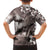 Hawaiian Lei Day Plumeria Humpback Whales Family Matching Off Shoulder Maxi Dress and Hawaiian Shirt Polynesian Art Vibrant Starry Nebula Grayscale Style