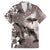 Hawaiian Lei Day Plumeria Humpback Whales Family Matching Off Shoulder Maxi Dress and Hawaiian Shirt Polynesian Art Vibrant Starry Nebula Grayscale Style