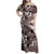 Hawaiian Lei Day Plumeria Humpback Whales Family Matching Off Shoulder Maxi Dress and Hawaiian Shirt Polynesian Art Vibrant Starry Nebula Grayscale Style