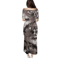 Hawaiian Lei Day Plumeria Humpback Whales Family Matching Puletasi and Hawaiian Shirt Polynesian Art Vibrant Starry Nebula Grayscale Style LT03 - Polynesian Pride