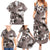 Hawaiian Lei Day Plumeria Humpback Whales Family Matching Summer Maxi Dress and Hawaiian Shirt Polynesian Art Vibrant Starry Nebula Grayscale Style