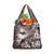 Hawaiian Lei Day Plumeria Humpback Whales Grocery Bag Polynesian Art Vibrant Starry Nebula Grayscale Style