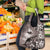 Hawaiian Lei Day Plumeria Humpback Whales Grocery Bag Polynesian Art Vibrant Starry Nebula Grayscale Style