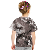 Hawaiian Lei Day Plumeria Humpback Whales Kid T Shirt Polynesian Art Vibrant Starry Nebula Grayscale Style