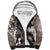 Hawaiian Lei Day Plumeria Humpback Whales Sherpa Hoodie Polynesian Art Vibrant Starry Nebula Grayscale Style