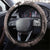 Hawaiian Lei Day Plumeria Humpback Whales Steering Wheel Cover Polynesian Art Vibrant Starry Nebula Grayscale Style