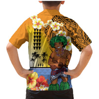 Happy Lei Day Family Matching Mermaid Dress and Hawaiian Shirt Hula Male Dancer Polynesian Flower Kakau Pattern LT03 - Polynesian Pride