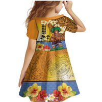 Happy Lei Day Family Matching Mermaid Dress and Hawaiian Shirt Hula Male Dancer Polynesian Flower Kakau Pattern LT03 - Polynesian Pride