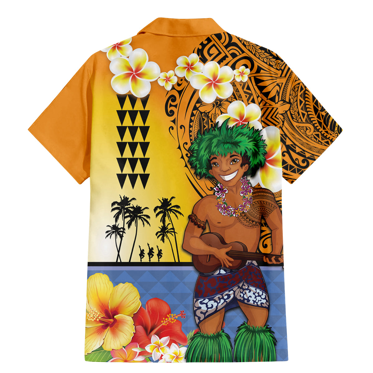 Happy Lei Day Family Matching Mermaid Dress and Hawaiian Shirt Hula Male Dancer Polynesian Flower Kakau Pattern LT03 - Polynesian Pride