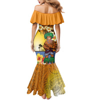 Happy Lei Day Family Matching Mermaid Dress and Hawaiian Shirt Hula Male Dancer Polynesian Flower Kakau Pattern LT03 - Polynesian Pride