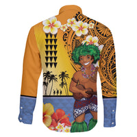 Happy Lei Day Family Matching Off The Shoulder Long Sleeve Dress and Hawaiian Shirt Hula Male Dancer Polynesian Flower Kakau Pattern LT03 - Polynesian Pride