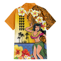 Happy Lei Day Family Matching Mermaid Dress and Hawaiian Shirt Hula Girl Polynesian Flower Kakau Pattern LT03 - Polynesian Pride