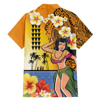 Happy Lei Day Family Matching Off Shoulder Short Dress and Hawaiian Shirt Hula Girl Polynesian Flower Kakau Pattern LT03 - Polynesian Pride